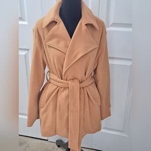 Nordstrom Love Tree Camel Wrap Coat Size S
